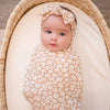 Bamboo Stretch Swaddle - Mocha Ditsy Floral