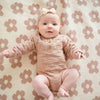 Knitted Baby Blanket - Mocha Daisy