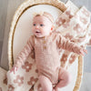 Knitted Baby Blanket - Mocha Daisy