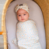 Bamboo Stretch Swaddle - Blue Daisy