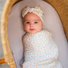 Bamboo Stretch Swaddle - Blue Daisy