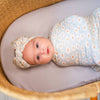 Bamboo Stretch Swaddle - Blue Daisy